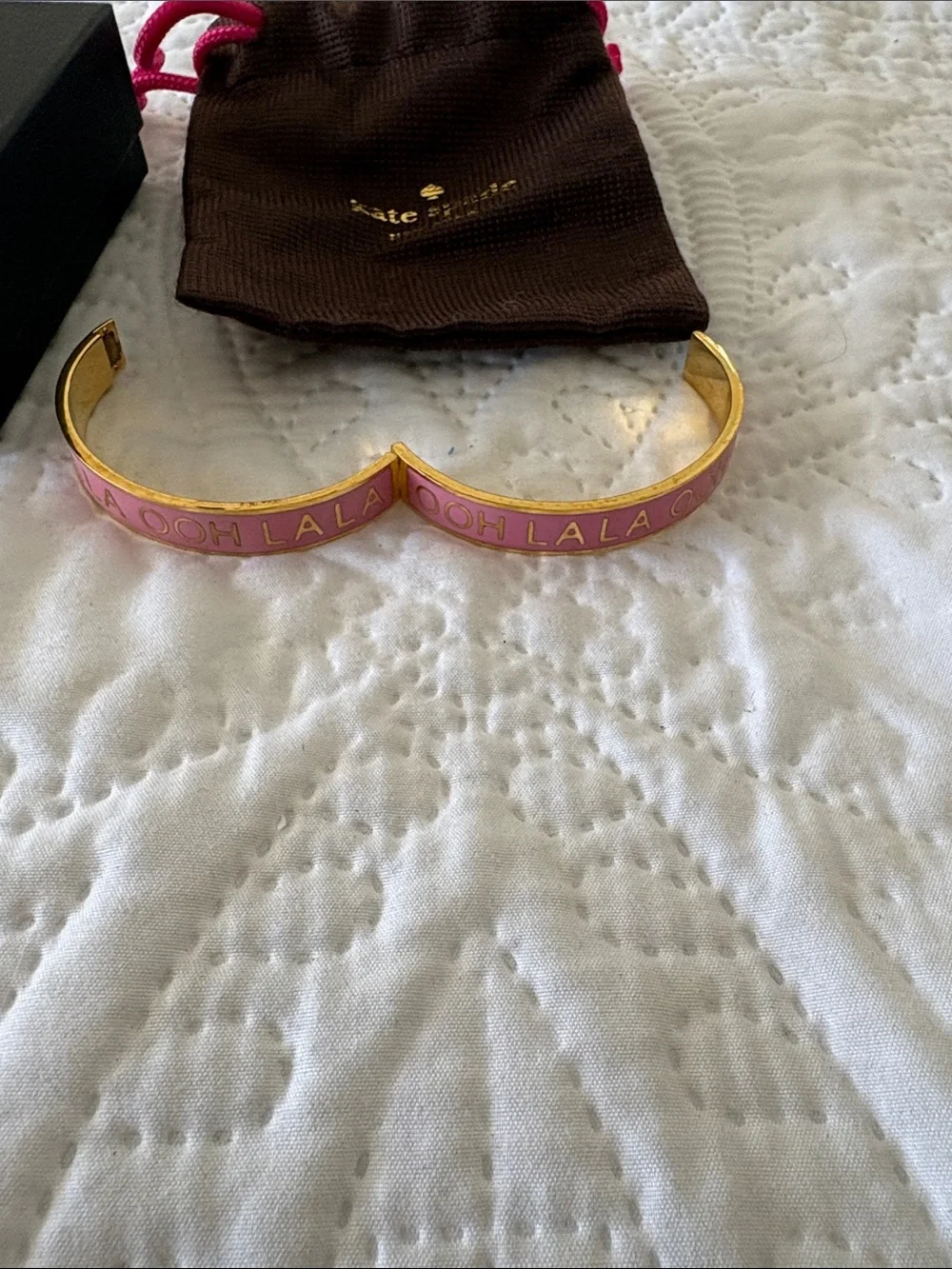 kate spade Pink and Gold Enamel Bangle Bracelet